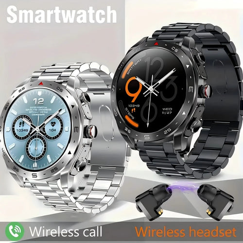 2024 New T95 Smart Watch TWS2 In 1 Bluetooth Earphones HIFI 9D Sound Quality With Built-In Speaker AI Voice Health Monitoring