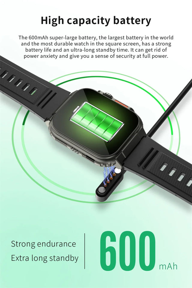 3ATM Waterproof AMOLED Bluetooth Call Smart Watch Men 600Mah Large Battery 100+ Sport GPS Fitness tracker Smartwatch Man 2024NEW