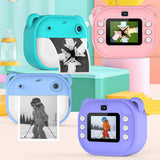 Children Mini Digital Camera Instant Print with 2 Rolls Thermal Print Paper Selfie Video Camera Photo Printing Camera Gifts