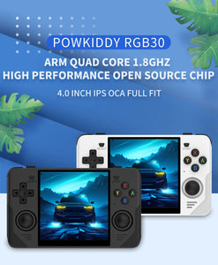 POWKIDDY RGB30 720*720 4 Inch Ips Screen Built-in WIFI RK3566 Opendinglinux Retro Handheld Game Console Children's Gifts