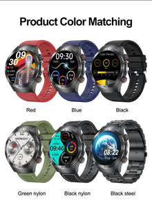 2024 New Non-invasive Blood glucose Smart Watch Blood pressure Blood lipids Uric acid AMOLED HD Screen Laser therapy Smartwatch