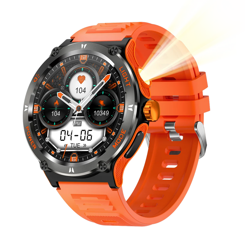2024 new Smart Watch Men KT76 Sport Smart watches For Men Woman LED Flashlight Compass Bluetooth Call Heart Rate 3ATM Waterproof