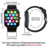 1.99" Bluetooth Call Smart Watch Men Women Full Touch Screen Sports Fitness Pedometer Smartwatch for Android iPhone