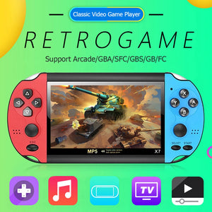 X7 Handheld Game Player 8GB Pocket Video Game Console AV TV Out MP3 MP4 Player Lightweight Game Playing Element