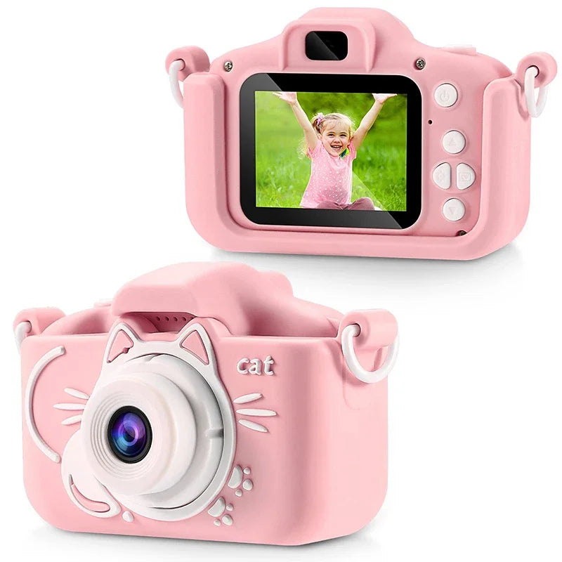 Kids Camera Toys 2 inch Screen HD Cartoon Kids Digital Camera Mini SLR Camera Cute Toy For Children Birthday Christmas Gifts