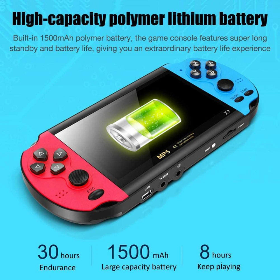 X7 Handheld Game Player 8GB Pocket Video Game Console AV TV Out MP3 MP4 Player Lightweight Game Playing Element