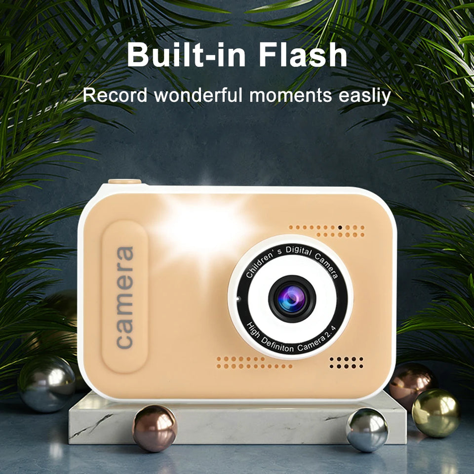 1080P Kids Digital Camera Dual Lens 2.4 Inch IPS Screen Interesting Games Birthday Christmas Gift for Boys Girls