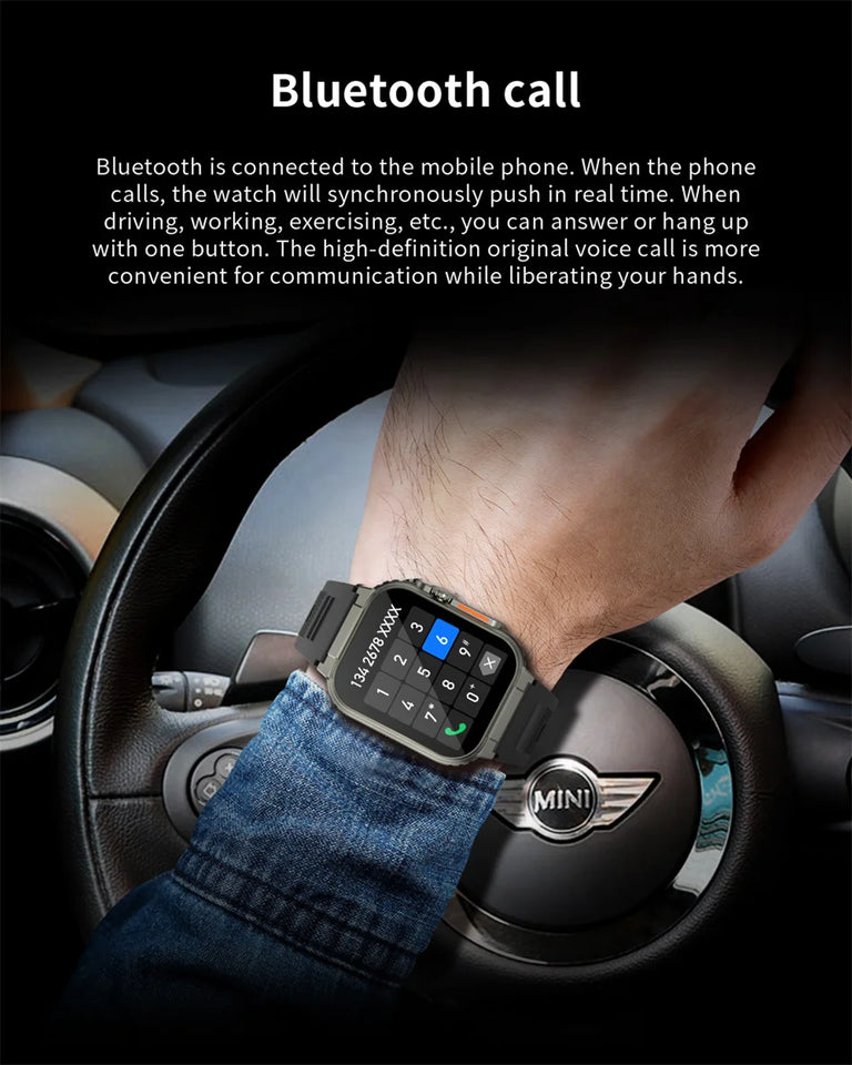 3ATM Waterproof AMOLED Bluetooth Call Smart Watch Men 600Mah Large Battery 100+ Sport GPS Fitness tracker Smartwatch Man 2024NEW