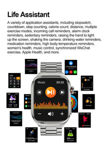 2024 New Medical Grade Health Smart Watch for Women Men Blood Sugar Fat Uric Acid Monitoring HD AMOLED Bluetooth Call smartwatch
