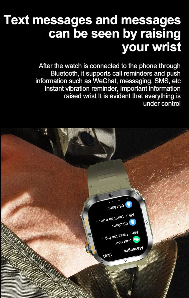 2023 New Full Touch Smart Watch Men For Android Xiaomi Blood Pressure Oxygen Fitness Watch 5 Atm Waterproof Military SmartWatch