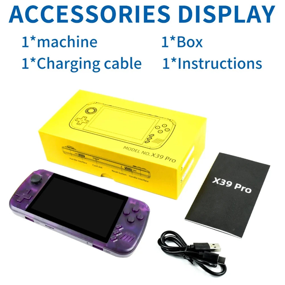 X39 Pro Handheld Game Console With 4000+ Games 4.5 Inch IPS Screen 3000mAh Rechargeable Battery Game Console Ideal Gift For Kids