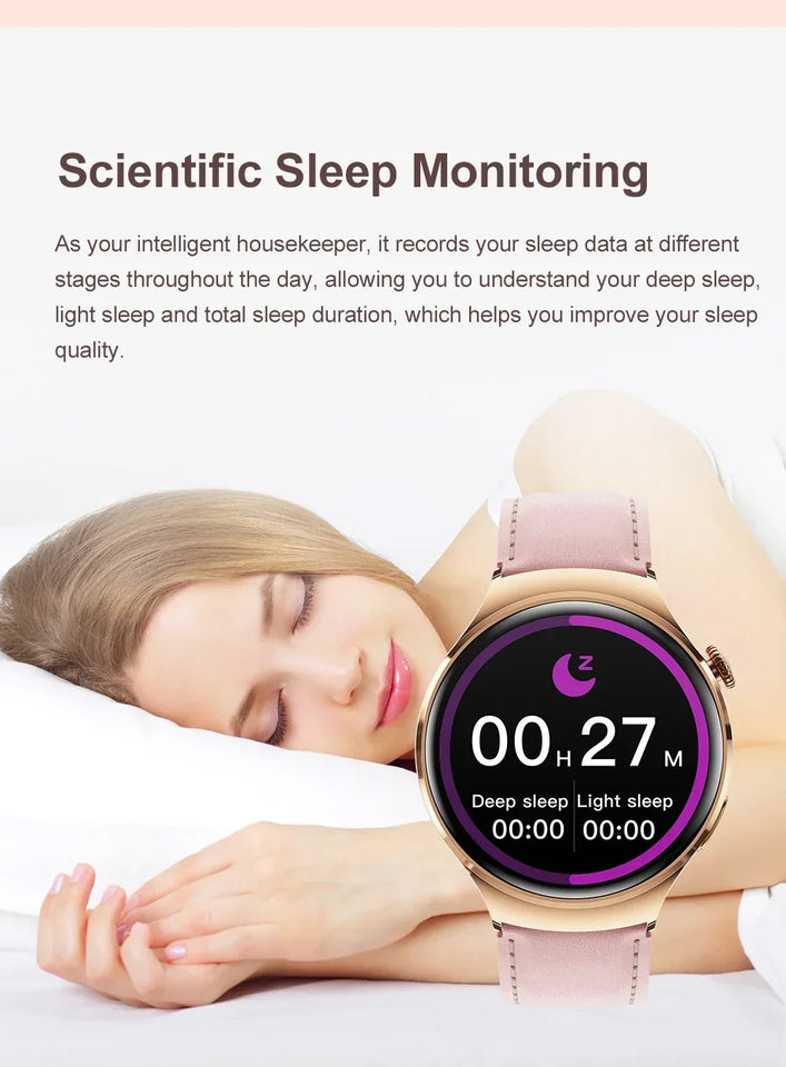 For Huawei IOS Xiaomi Gold Fashion Smart Watch Women GPS Sport Trajectory Heart Rate NFC Bluetooth Call Waterproof Smartwatches