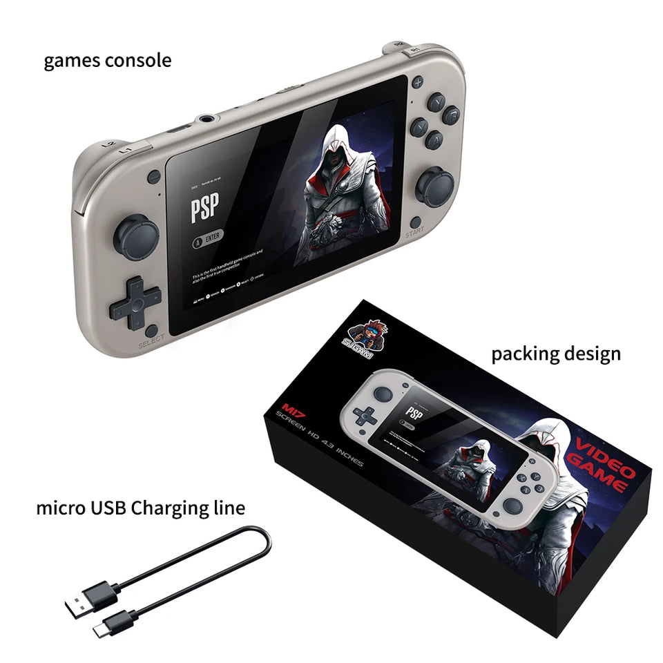 BOYHOM M17 Portable Pocket Video Player 256G 70000+Games 4.3”Screen Supports 25 emulators Linux System 4.3 Game Console Retro