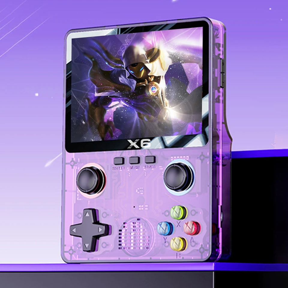 X6 Portable Video Game Console 2000mAh 3.5 Inch IPS Screen 8000 Games Built in 11 Emulators Support Double Player Children Gifts