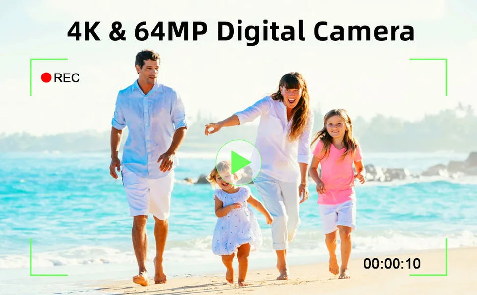 64MP Digital Photo Camera for Photography 4K Video Vlog Camcorder YouTube Webcam Cameras 18X Digital Zoom Camera 3" Flip Screen