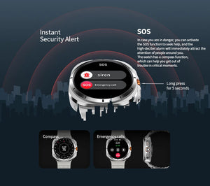 Zordai For Samsung Galaxy Watch Ultra GPS Track Smart Watch Men Amoled Always Display Body Temperature Clock BT Talk Smart Watch