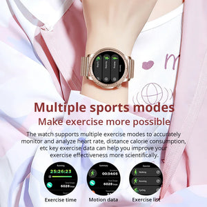 V65 Smartwatch Women 1.32 inch AMOLED Bluetooth Call Smart Watch Custom Dial Watches Heart Rate Tracker For Android iOS Watches