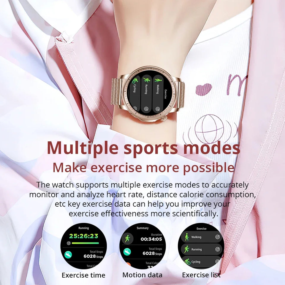 V65 Smartwatch Women 1.32 inch AMOLED Bluetooth Call Smart Watch Custom Dial Watches Heart Rate Tracker For Android iOS Watches