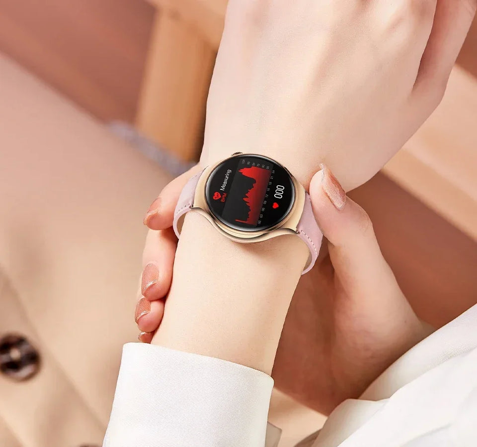 For Huawei IOS Xiaomi Gold Fashion Smart Watch Women GPS Sport Trajectory Heart Rate NFC Bluetooth Call Waterproof Smartwatches