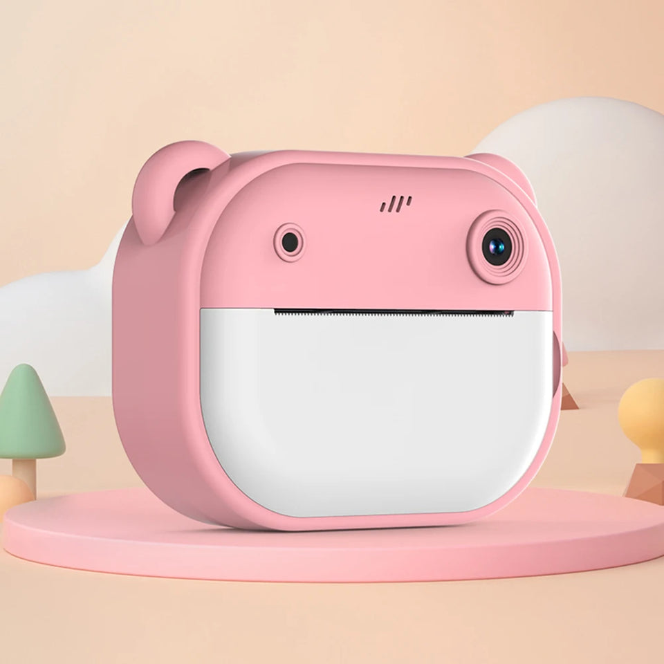 Children Mini Digital Camera Instant Print with 2 Rolls Thermal Print Paper Selfie Video Camera Photo Printing Camera Gifts