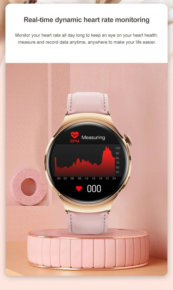 For Huawei IOS Xiaomi Gold Fashion Smart Watch Women GPS Sport Trajectory Heart Rate NFC Bluetooth Call Waterproof Smartwatches