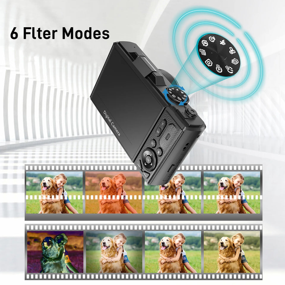 64MP Digital Photo Camera for Photography 4K Video Vlog Camcorder YouTube Webcam Cameras 18X Digital Zoom Camera 3" Flip Screen