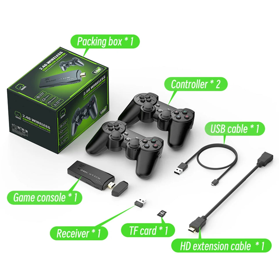 Y3 Lite Handheld Game Console 2.4G Wireless Console Game Stick Portable 4k HD Video Game Console Built-in 10000 Games For FC/GBA
