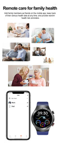 2024 New Non-invasive Blood glucose Smart Watch Blood pressure Blood lipids Uric acid AMOLED HD Screen Laser therapy Smartwatch