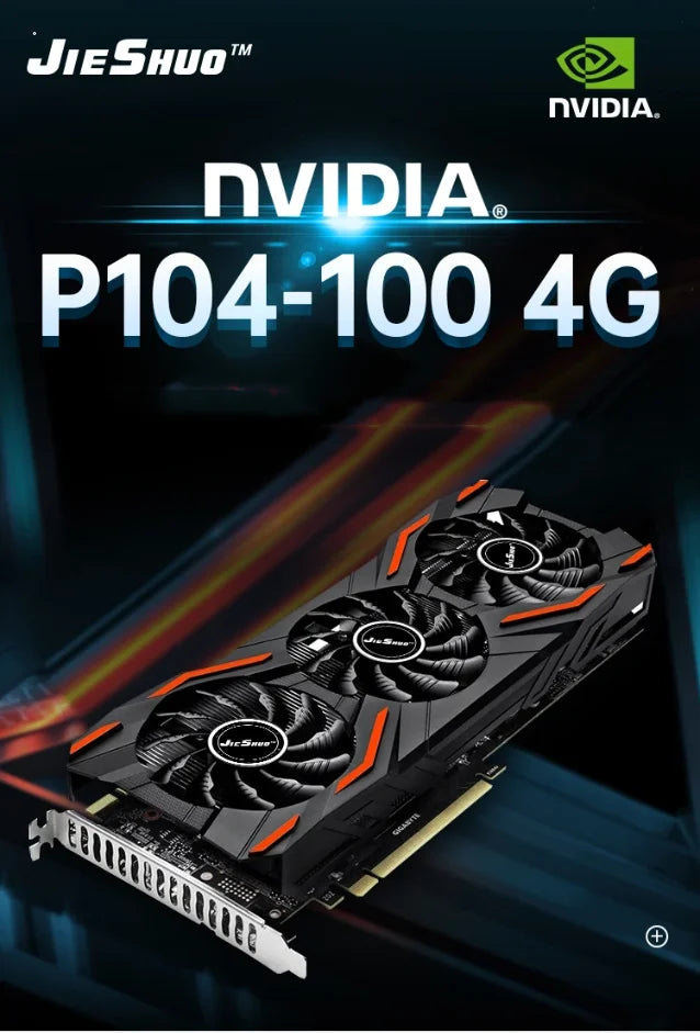 JIESHUO NVIDIA P104 100 4GB 1920SP Graphics card for Mining 16nm GDDR5X GPU 256-bit P104 100 4g KAS RVN CFX Eth (Slight rust)
