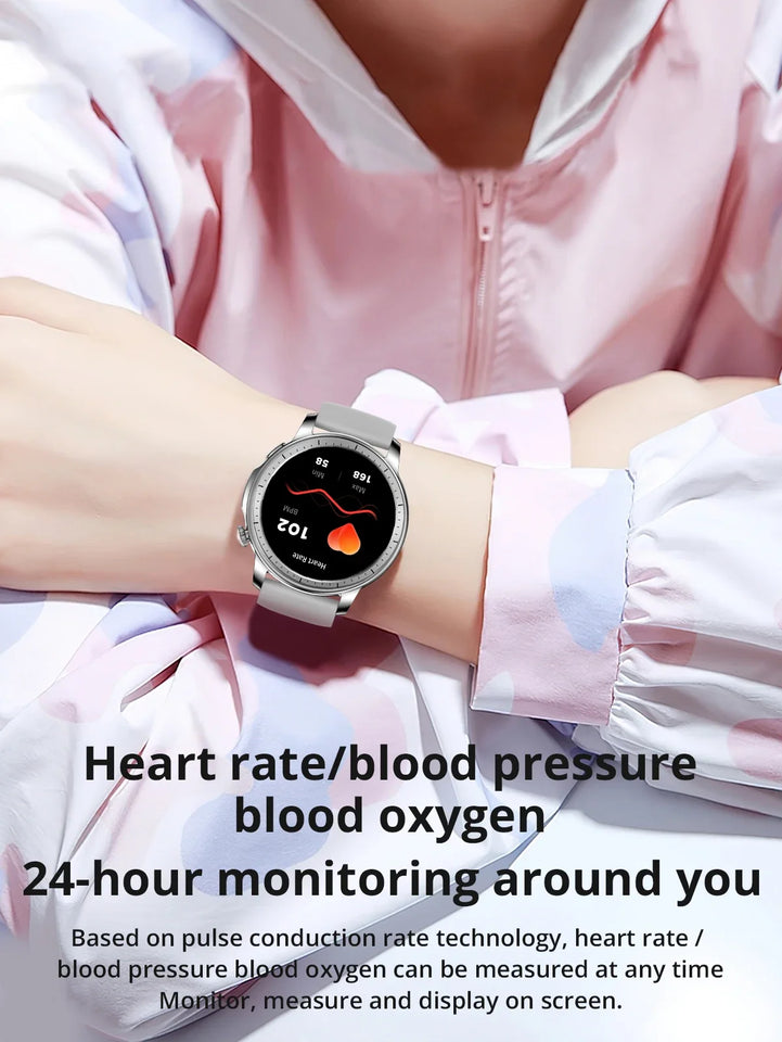 V65 Smartwatch Women 1.32 inch AMOLED Bluetooth Call Smart Watch Custom Dial Watches Heart Rate Tracker For Android iOS Watches