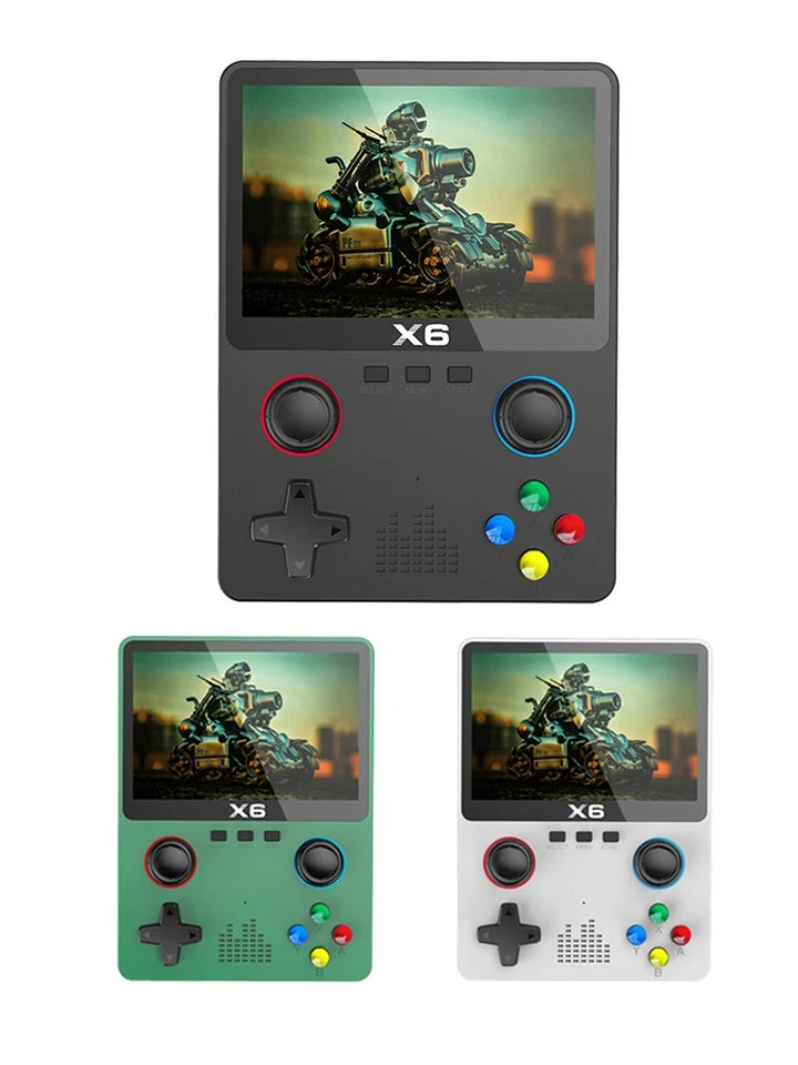 2024 New X6 3.5Inch IPS Screen Handheld Game Player Dual Joystick 11 Simulators GBA Video Game Console for Kids Gifts