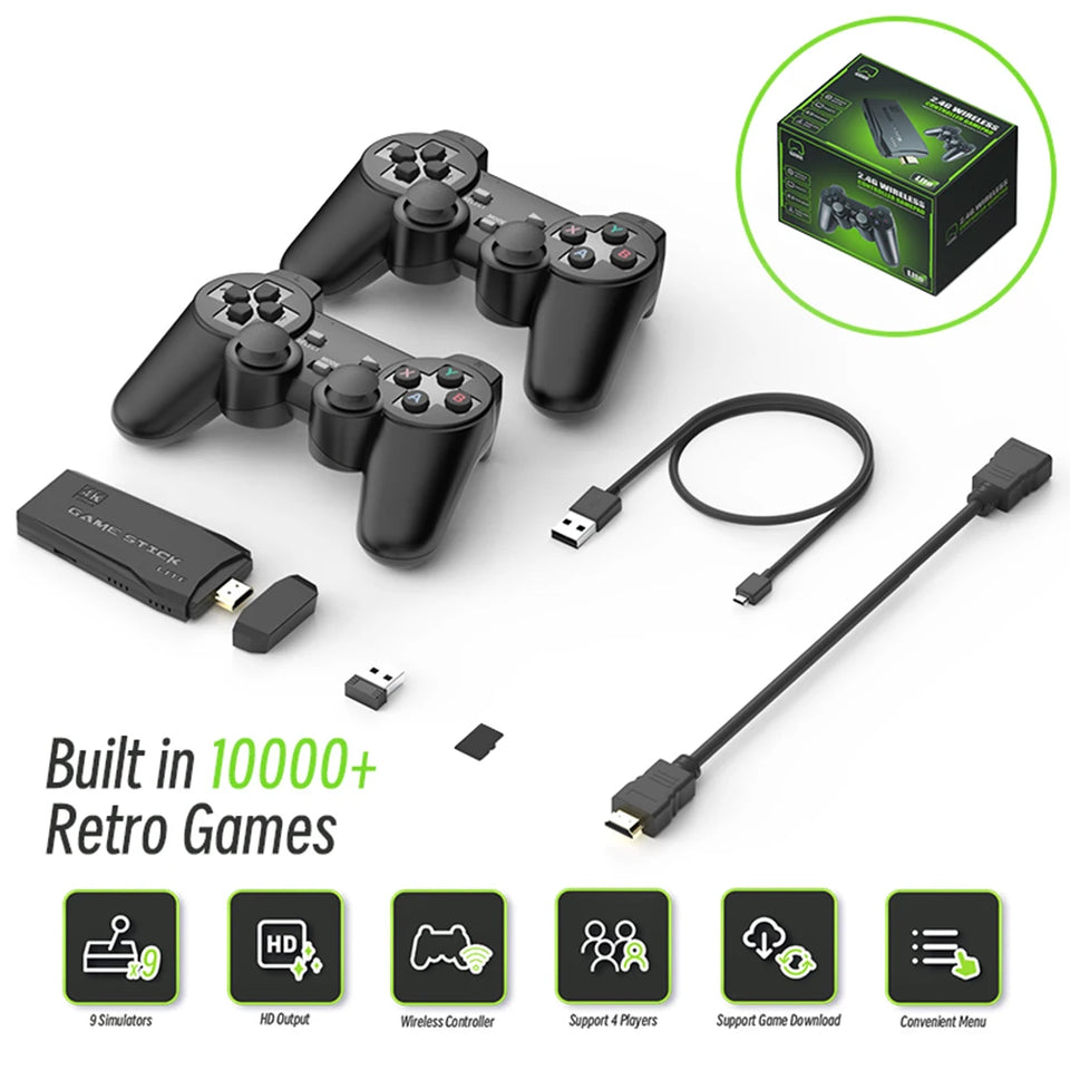 Y3 Lite Handheld Game Console 2.4G Wireless Console Game Stick Portable 4k HD Video Game Console Built-in 10000 Games For FC/GBA