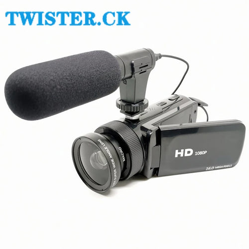 2024 New D100 1080P Video Camera Camcorder 16 X Digital Zoom Camera With Microphone Wide Angle Lens Digital Camera Recorder Set