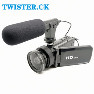 2024 New D100 1080P Video Camera Camcorder 16 X Digital Zoom Camera With Microphone Wide Angle Lens Digital Camera Recorder Set