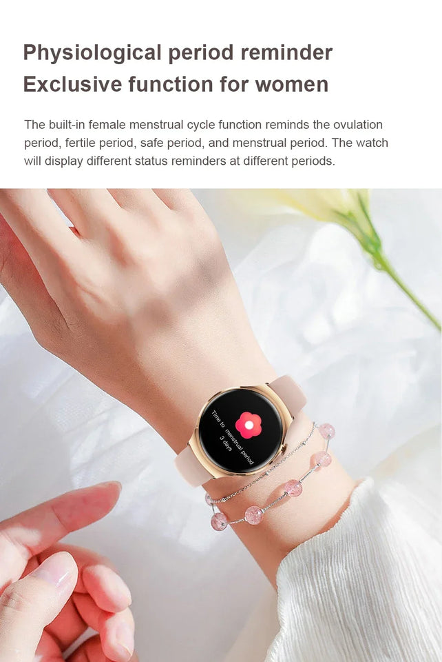 For Huawei IOS Xiaomi Gold Fashion Smart Watch Women GPS Sport Trajectory Heart Rate NFC Bluetooth Call Waterproof Smartwatches