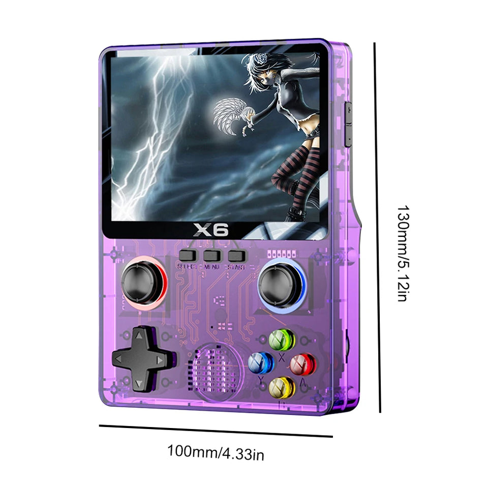 X6 Portable Video Game Console 2000mAh 3.5 Inch IPS Screen 8000 Games Built in 11 Emulators Support Double Player Children Gifts