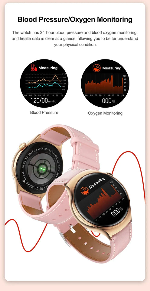For Huawei IOS Xiaomi Gold Fashion Smart Watch Women GPS Sport Trajectory Heart Rate NFC Bluetooth Call Waterproof Smartwatches