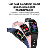 TK71pro Smart Watches For Men Women 1.47" Screen Fitness Tracker Heart Rate Blood Glucose Monitor IP68 Waterproof Smartwatch