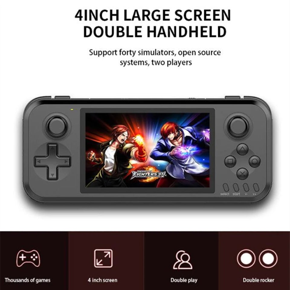 Quad Core 4 Inch Mobile Handheld Retro Game Console 32/64GB with 6000 Free Games for Ps1/Mame/Cps/Snes