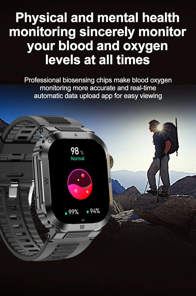 2023 New Full Touch Smart Watch Men For Android Xiaomi Blood Pressure Oxygen Fitness Watch 5 Atm Waterproof Military SmartWatch