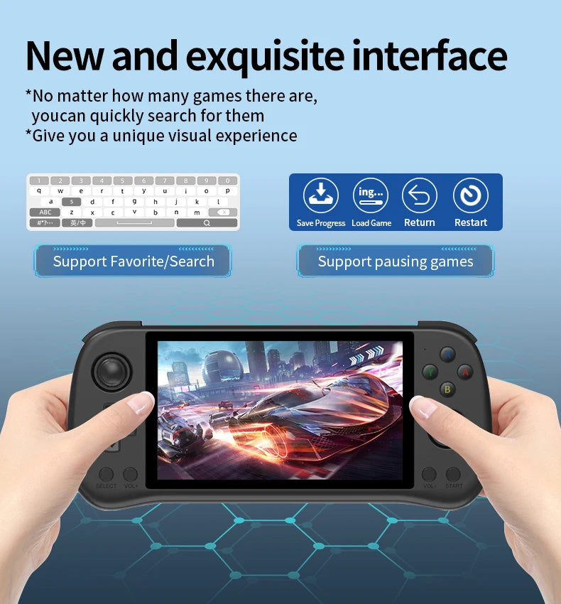 Powkiddy X55 5.5 inch IPS Screen Handheld Game Console Open Source RK3566 Retro Video Games Console Player Box Children's Gifts