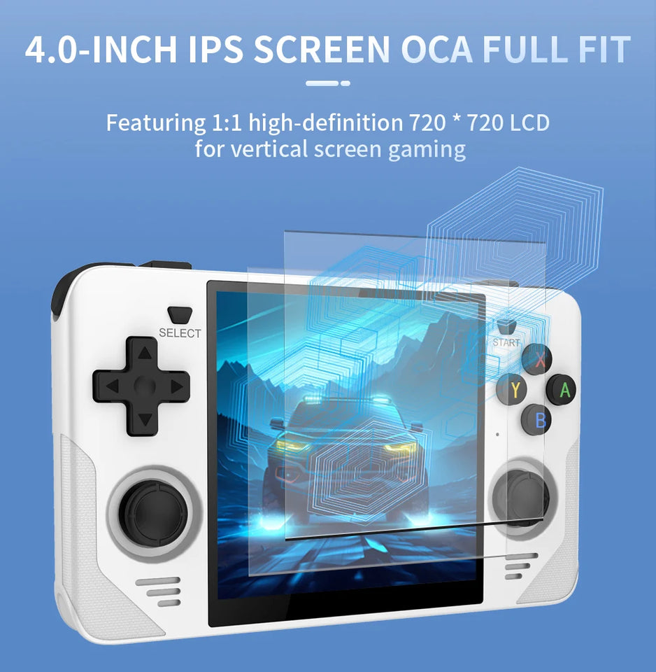 POWKIDDY RGB30 720*720 4 Inch Ips Screen Built-in WIFI RK3566 Opendinglinux Retro Handheld Game Console Children's Gifts