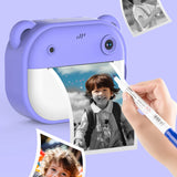 Children Mini Digital Camera Instant Print with 2 Rolls Thermal Print Paper Selfie Video Camera Photo Printing Camera Gifts