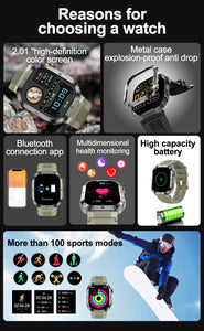 2023 New Full Touch Smart Watch Men For Android Xiaomi Blood Pressure Oxygen Fitness Watch 5 Atm Waterproof Military SmartWatch