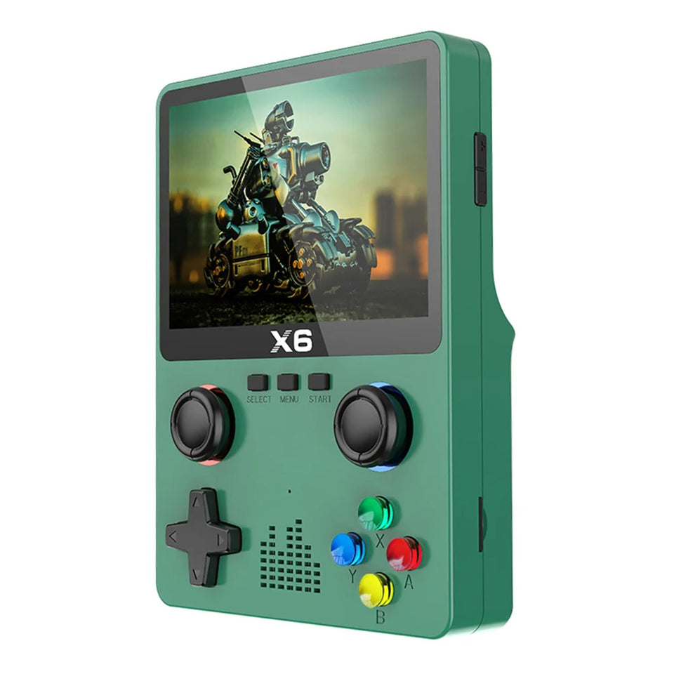 2024 New X6 3.5Inch IPS Screen Handheld Game Player Dual Joystick 11 Simulators GBA Video Game Console for Kids Gifts