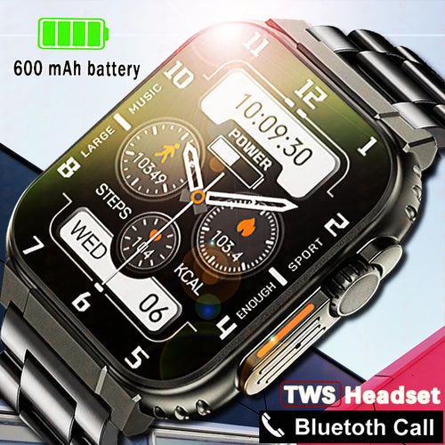 3ATM Waterproof AMOLED Bluetooth Call Smart Watch Men 600Mah Large Battery 100+ Sport GPS Fitness tracker Smartwatch Man 2024NEW