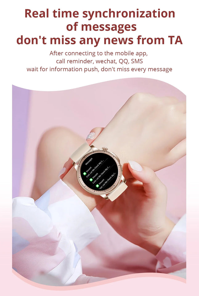 V65 Smartwatch Women 1.32 inch AMOLED Bluetooth Call Smart Watch Custom Dial Watches Heart Rate Tracker For Android iOS Watches