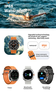 Zordai For Samsung Galaxy Watch Ultra GPS Track Smart Watch Men Amoled Always Display Body Temperature Clock BT Talk Smart Watch