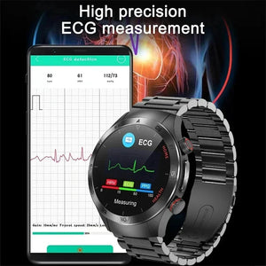 2024 New Non-invasive Blood glucose Smart Watch Blood pressure Blood lipids Uric acid AMOLED HD Screen Laser therapy Smartwatch