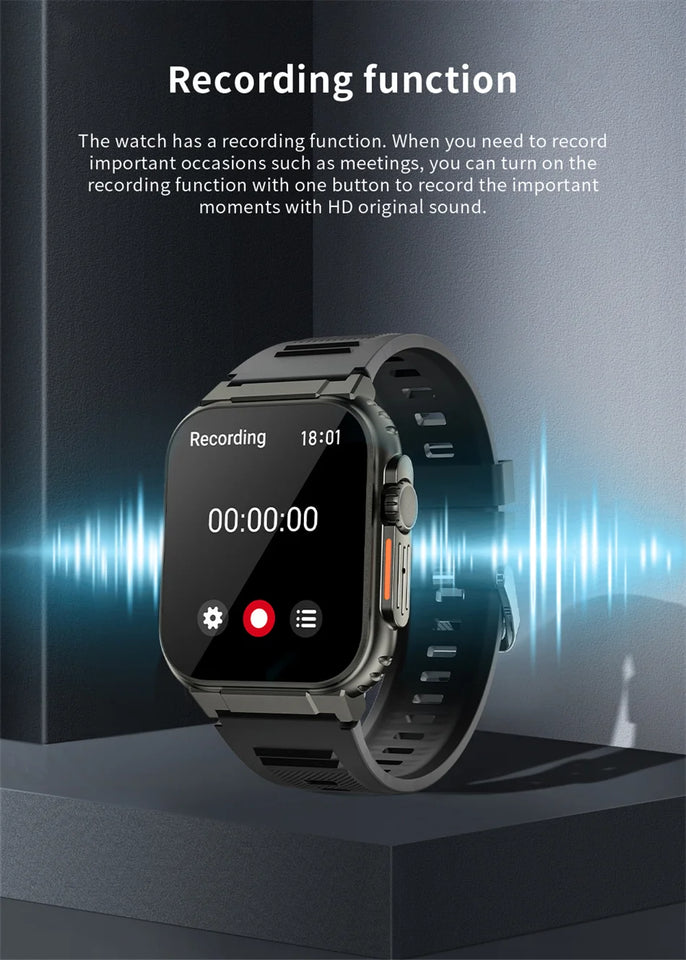 3ATM Waterproof AMOLED Bluetooth Call Smart Watch Men 600Mah Large Battery 100+ Sport GPS Fitness tracker Smartwatch Man 2024NEW